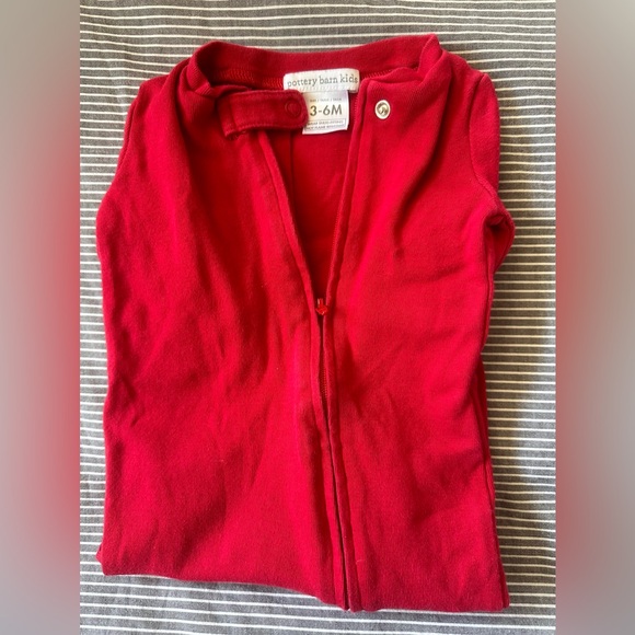 Pottery Barn My First Christmas Organic Cotton zip up Pajama - Picture 4 of 4